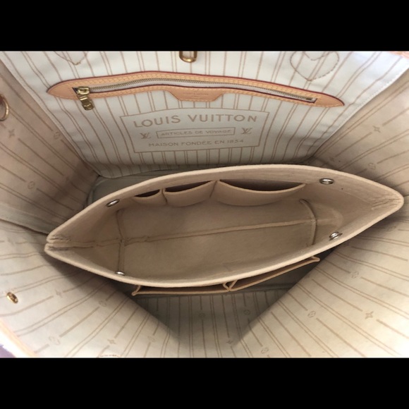 AUTH Louis Vuitton Azur Neverfull MM+RECEIPT - Picture 7 of 8